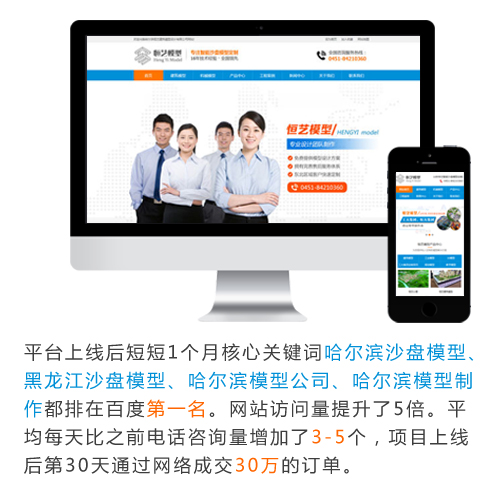 哈尔滨恒艺模型启动网络营销30天，网络成交30万订单